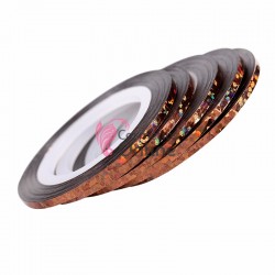 Banda decorativa de unghii 1mm Coffee cu reflexii